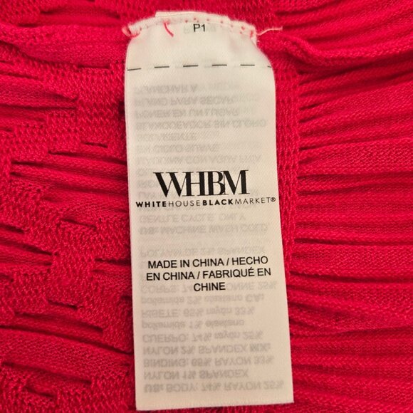 White House Black Market Pink Smocked Peplum Sleeveless Knit Top Size M - Picture 11 of 12